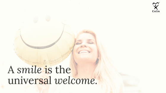 A smile is the universal welcome.